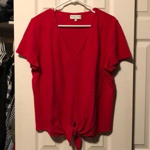 NWOT Madewell Texture & Thread tie front tee XL